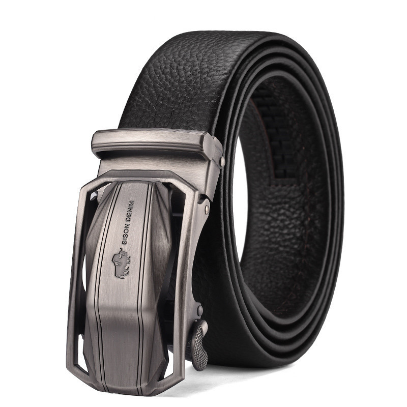 Ceinture homme en cuir à boucle automatique pour homme d’affaires